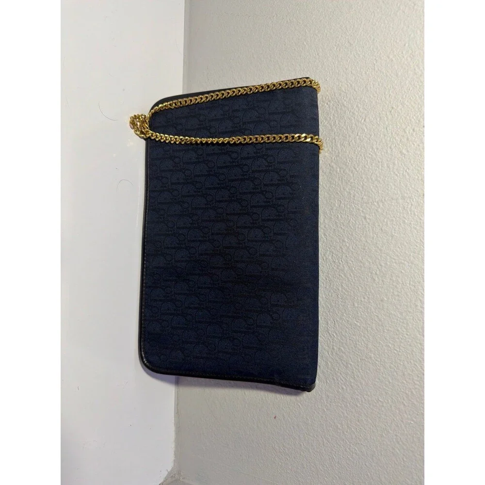 COA-included - Vintage Christian Dior Navy Trotter monogram canvas envelope bag - Picture 4 of 15